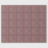 "Thank You" Dusty Rose Heart Wrapping Paper ラッピングペーパー (フラット)