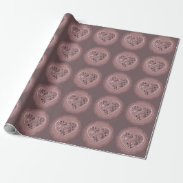 "Thank You" Dusty Rose Heart Wrapping Paper ラッピングペーパー