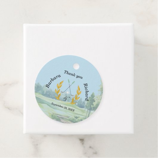 *Thank You Elegant Custom Golf Theme Wedding フェイバータグ (インサイチュ)