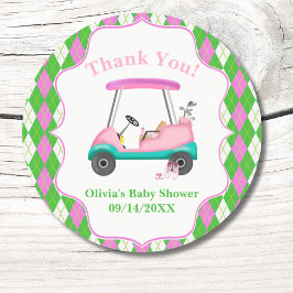 Thank You Elegant Golf Cart Ready For Baby Shower  ラウンドシール