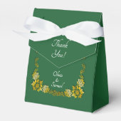 Thank You, Emerald Green & Gold Wedding  フェイバーボックス (正面サイド)