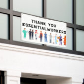 Thank You Essential Workers屋外バナー 横断幕 (ビルの外側)