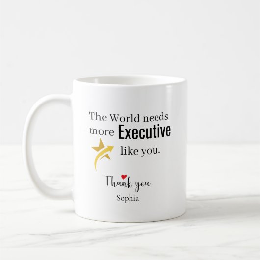 Thank You Executive — Custom Name コーヒーマグカップ (左)