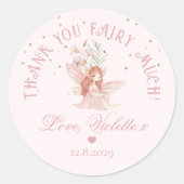 Thank you Fairy Much Fairy 1st Birthday Magical ラウンドシール (正面)