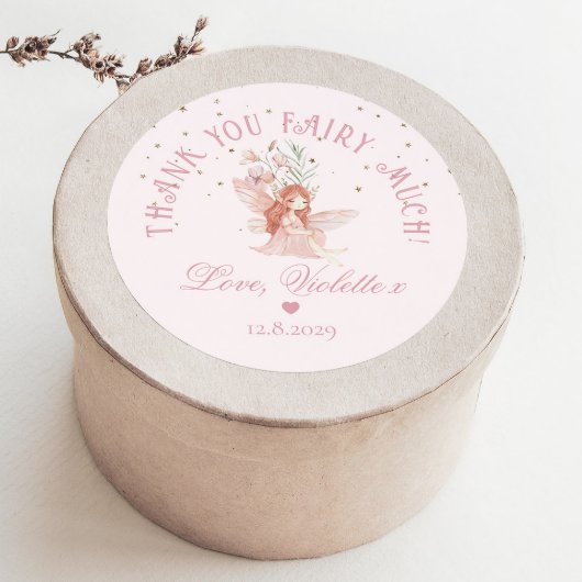 Thank you Fairy Much Fairy 1st Birthday Magical ラウンドシール