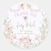 Thank you Fairy Much Fairy 1st Birthday Whimsical ラウンドシール (正面)