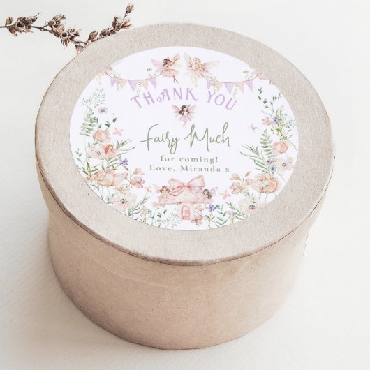 Thank you Fairy Much Fairy 1st Birthday Whimsical ラウンドシール