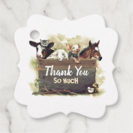 Thank You Farm Animals誕生日パーティー フェイバータグ