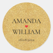 Thank You faux glitter Round Sticker ラウンドシール (正面)