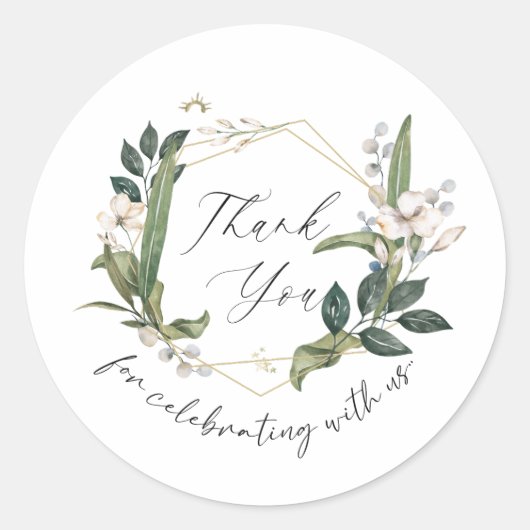 Thank You Favor Sticker, Wedding sticker ラウンドシール (正面)