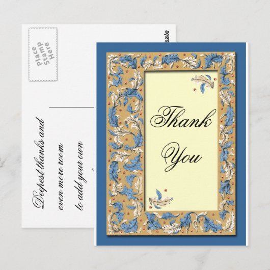 Thank You Feather Customizableはがき ポストカード (正面/裏面)