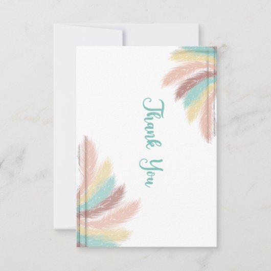 thank you  feathers  サンキューカード (正面)