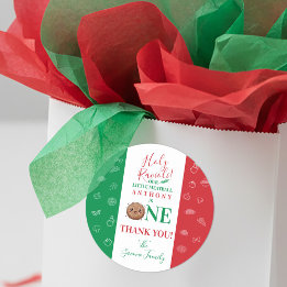 Thank You First Birthday Party Meatball ラウンドシール