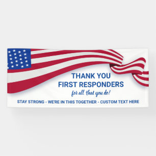 Thank You First Responder, Police, Patriotic カスタム 横断幕