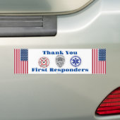 Thank You First Responders Bumperステッカー バンパーステッカー (車上)