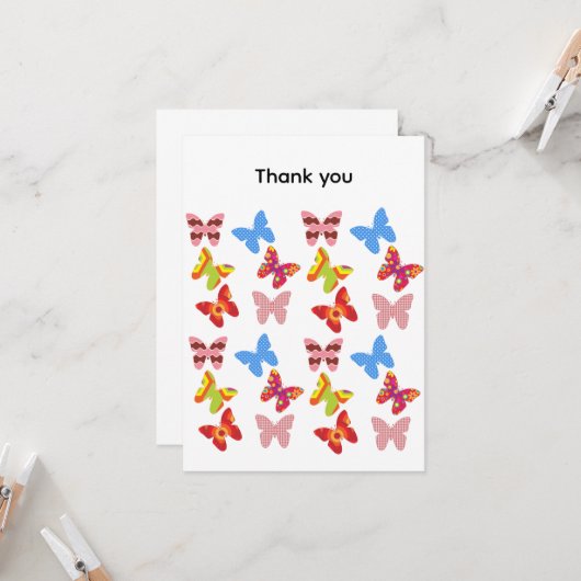 Thank you Flat Greeting Card カード (正面/裏面インサイチュ)