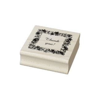 Thank you floral border rubber stamps ラバースタンプ