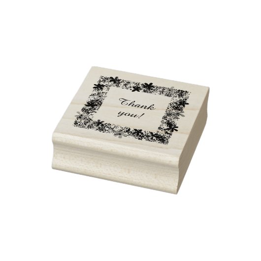 Thank you floral border rubber stamps ラバースタンプ (スタンプ)