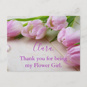 Thank You Flower Girl Tulips写真 ポストカード