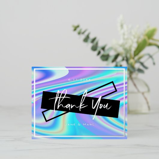 Thank You Foil Card はっきりした Holographicに鮮やか感謝 箔シーズンポストカード (立ち正面)