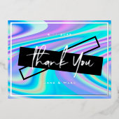 Thank You Foil Card はっきりした Holographicに鮮やか感謝 箔シーズンポストカード (正面)