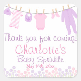 Thank You For 来'S Little Clothesベビー スクエアシール