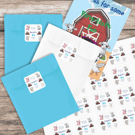 Thank You for 来's Tractor Farm Animals誕生日 スクエアシール