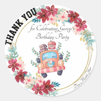 Thank You for 祝's誕生日シール ラウンドシール