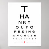 Thank you for being a wonderful sister eye chart ポスター (正面)