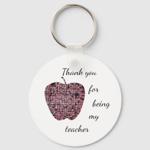Thank You For Being My Teacher Stained Glass Apple キーホルダー