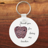 Thank You For Being My Teacher Stained Glass Apple キーホルダー (正面)
