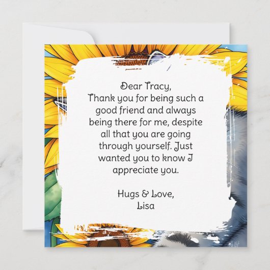 Thank you for Being There Personalized  カード (裏面)