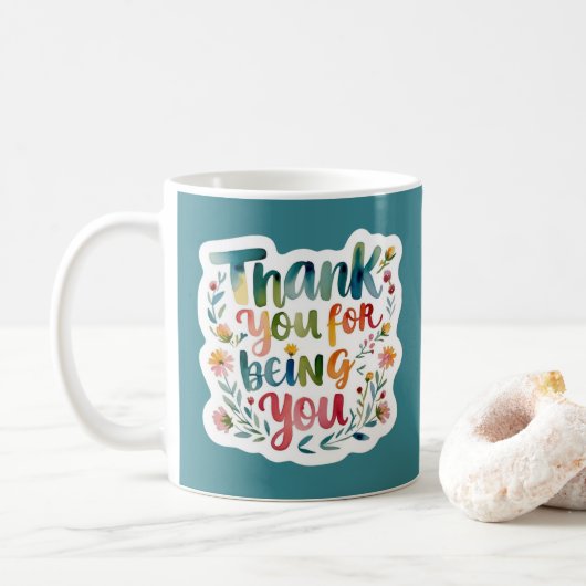 Thank You For Being You Photo Mug コーヒーマグカップ (ドーナツ)