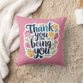 Thank You For Being You Photo Throw Pillow クッション (ブランケット)