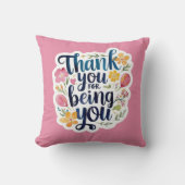 Thank You For Being You Photo Throw Pillow クッション (正面)