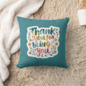 Thank You For Being You Photo Throw Pillow クッション (ブランケット)