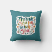 Thank You For Being You Photo Throw Pillow クッション (正面)