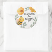 Thank You for Buzzing By  Bee Label ラウンドシール (バッグ)
