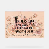 Thank You for Celebrating With Us Wedding アクリルサイン (正面)
