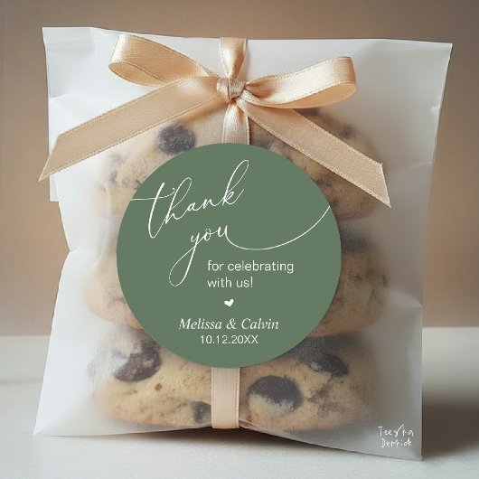 Thank you for celebrating with us Wedding Sticker ラウンドシール