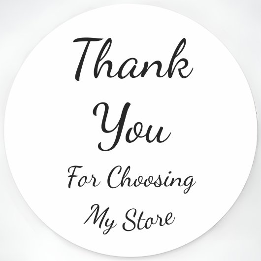 Thank You For Choosing My Store Cursive Custom ラウンドシール