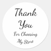 Thank You For Choosing My Store Cursive Custom ラウンドシール (正面)