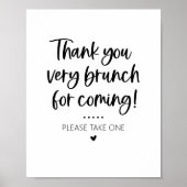 Thank You for Coming Brunch Party Favor Sign ポスター (正面)