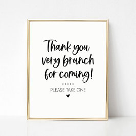 Thank You for Coming Brunch Party Favor Sign ポスター