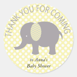 Thank you for coming ELephant Baby Shower ラウンドシール