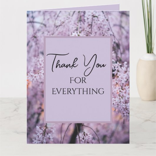 Thank You For Everything薄紫フローラSpringtime サンキューカード (正面)