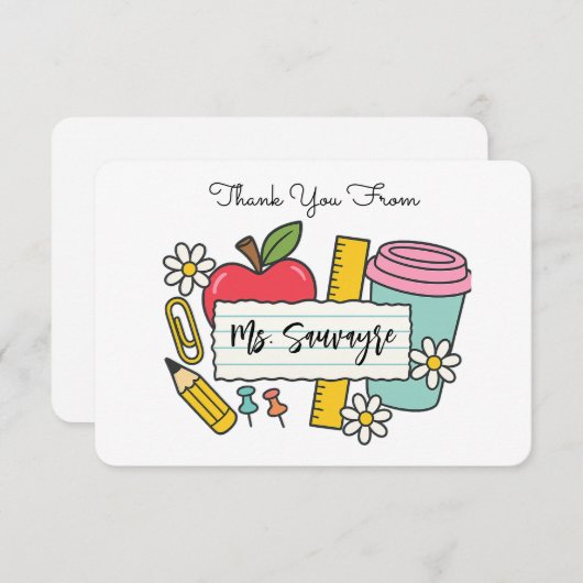 Thank You For Everything - Teaching Assistant サンキューカード (正面/裏面)