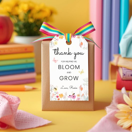 Thank You for Helping Me Bloom and Grow Teacher ギフトタグ