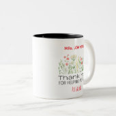 Thank You For Helping Me Grow Personalized Teacher ツートーンマグカップ (正面右)