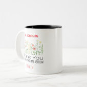 Thank You For Helping Me Grow Personalized Teacher ツートーンマグカップ (正面左)